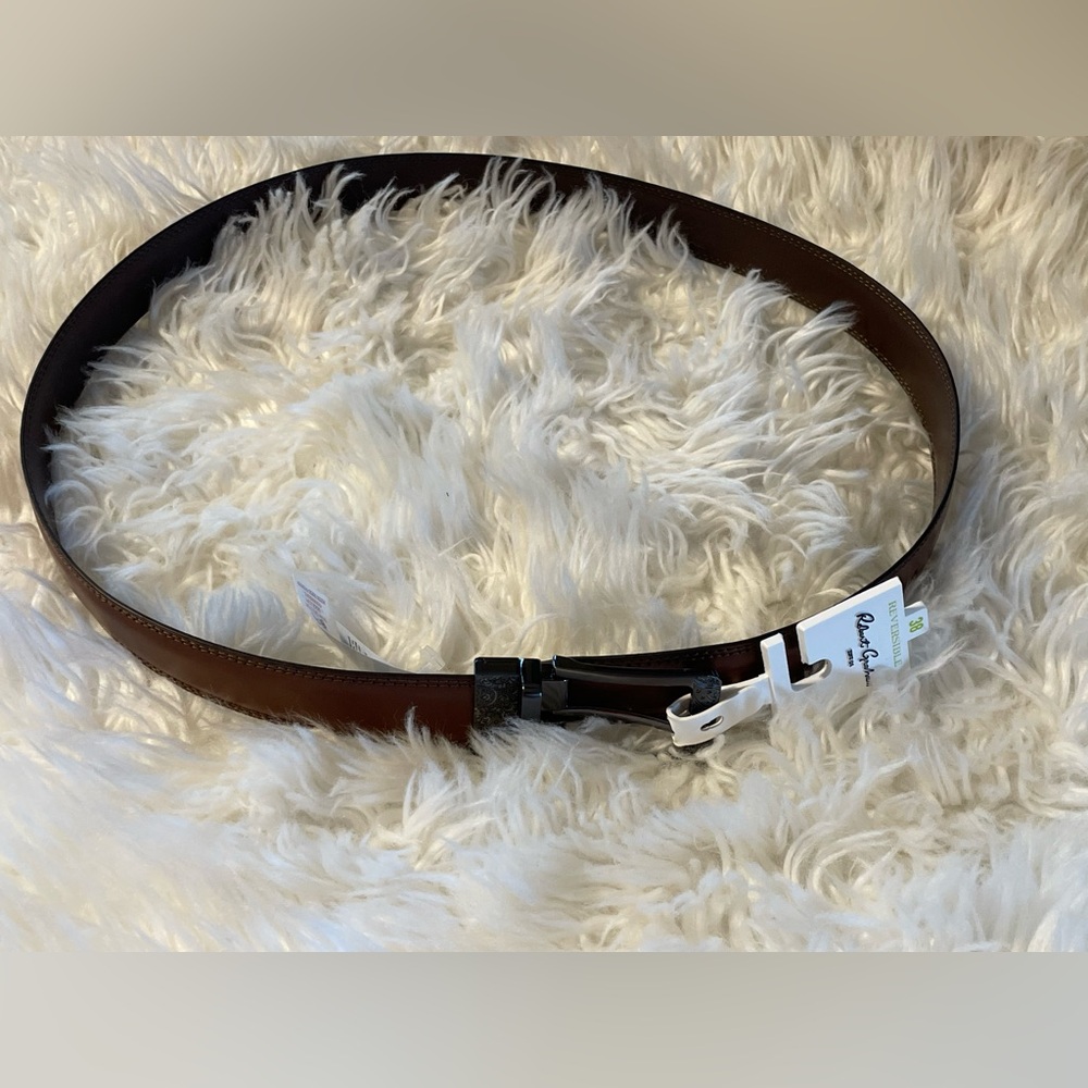 Robert Graham NWT Men’s Barolo Reversible Tan/Brown Engraved Belt. Size 38